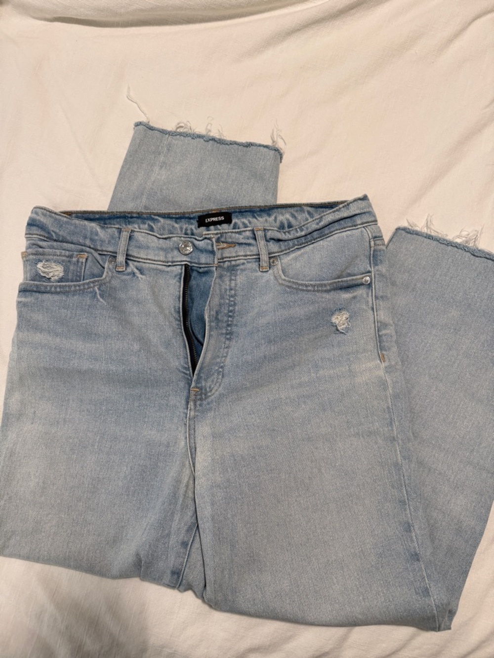 express modern straight light wash jeans
